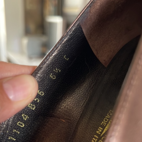 🔥Salvatore Ferragamo, brown shimmer metallic block heel - Picture 11 of 12